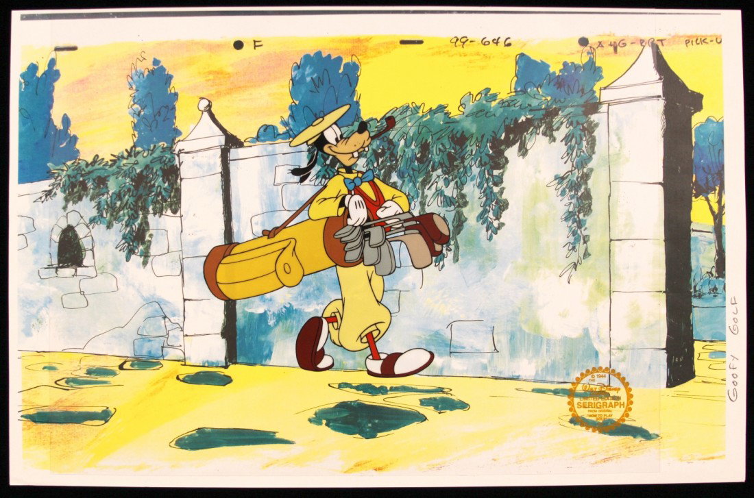 Walt Disney "How to Play Golf" Serigraph Cel DisneySeri: Walt Disney How to Play Golf" Serigraph Cel DisneySeri167. Excellent Condition! ZM82NA. One original limited edition fine art serigraph cel from Walt Disney's "How to Play Golf". Comes with a certific