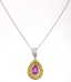 18KT White Gold Pink Sapphire, Yellow and White Diamond