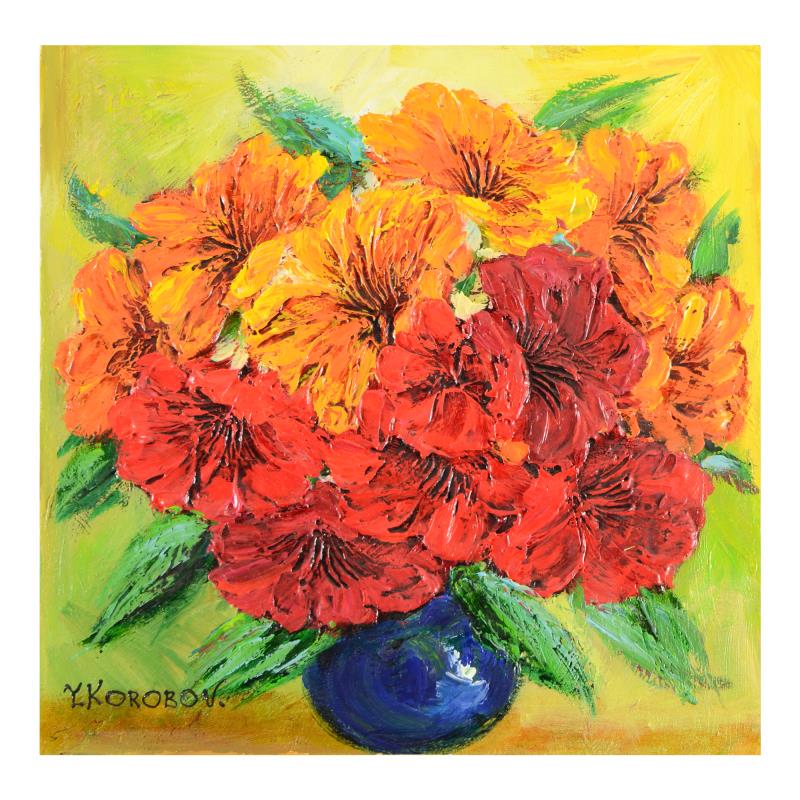 Song of Beauty by Korobov Original: Song of Beauty is an original acrylic painting on canvas by Yana Korobov, hand signed by the artist. Includes Letter of Authenticity. Measures approx. 20" x 20" (image).