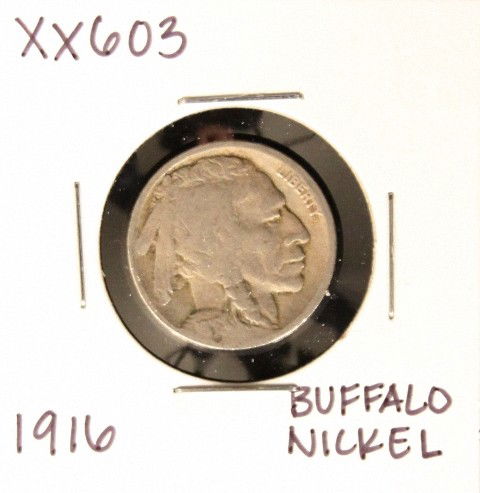 1916 Buffalo Nickel XX603: 1916 Buffalo Nickel XX603. As-Is Condition! TW8LA. TW8LA. 1916 Buffalo Nickel. Thank you for viewing this lot! We are always adding new inventory and new auctions, so please check back often. We appre