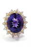 14KT Yellow Gold 5.99ct Amethyst and Diamond Ring A3533