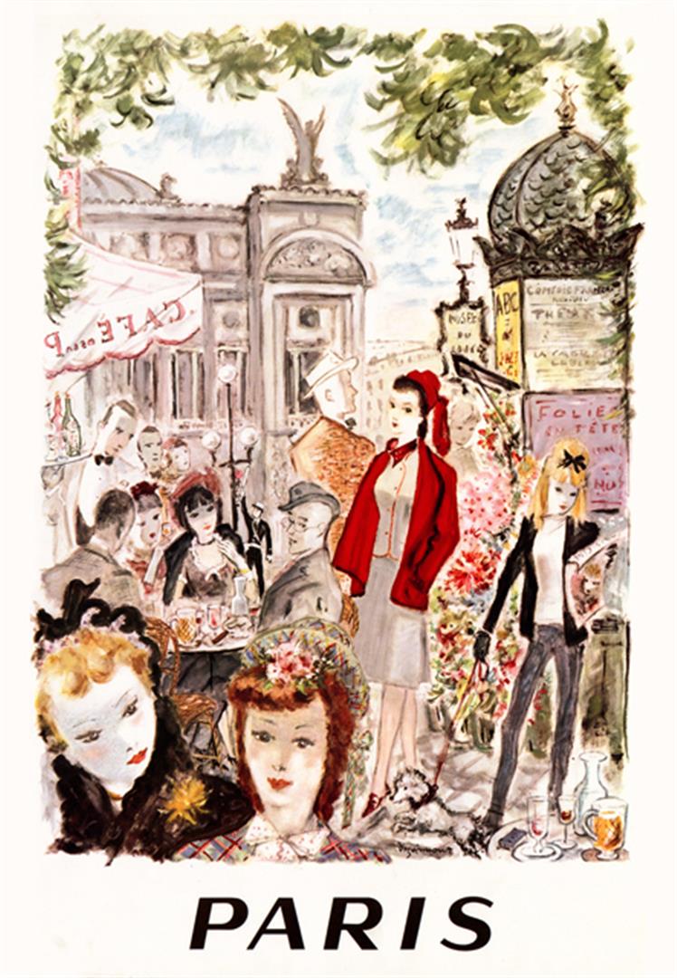 Anonymous - Paris: Artist: Anonymous Title: Paris Medium: Fine Art Reproduction Giclee on Canvas Image Size: Approximately 20 inches x 13.75 inches Unframed on Unstretched Canvas