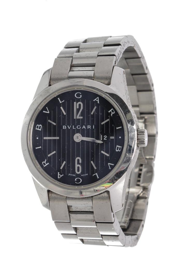 Bvlgari Silver Solo Tempo Quartz Watch: One Bvlgari Silver Solo Tempo Quartz Watch. Item is sold AS-IS. All available information is listed in the description and shown in the photo. Bvlgari Silver Solo Tempo Quartz Watch with silver-tone 