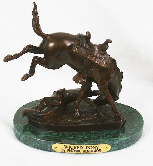 Frederic Remington Bronze Statue Reproduction - Wicked : Frederic Remington Bronze Statue Reproduction - Wicked Pony - As-Is Condition JK57RT - Thank you for viewing this lot. We are always adding new inventory and new auctions, so check back often. We appr