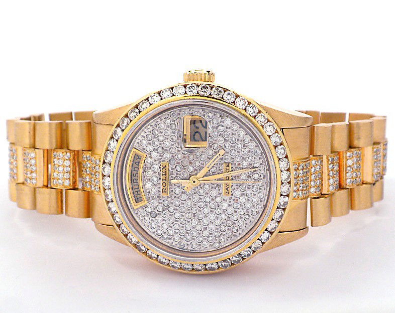 18KT Yellow Gold Rolex Super President Style DayDate Wr: 18KT Yellow Gold Rolex Super President Style DayDate Wristwatch A3709. Good Condition! QW15901MN. One gents, hand crafted & machine milled Rolex DayDate Model wristwatch the President electronically t