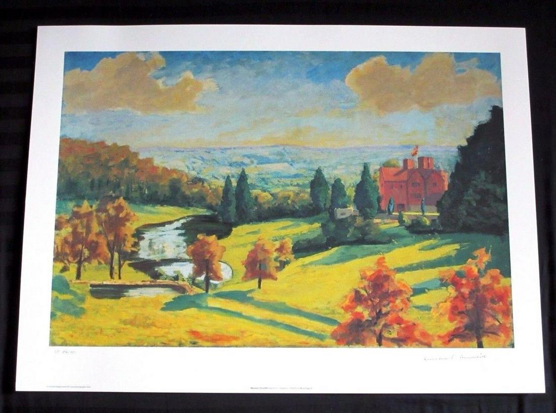 Sir Winston Churchill "View of Chartwell": Sir Winston Churchill "View of Chartwell" Facsimile Signed and Numbered Limted Edition Lithograph Dimensions: 16 x 24 inches (Note: edition number received may differ from photo)