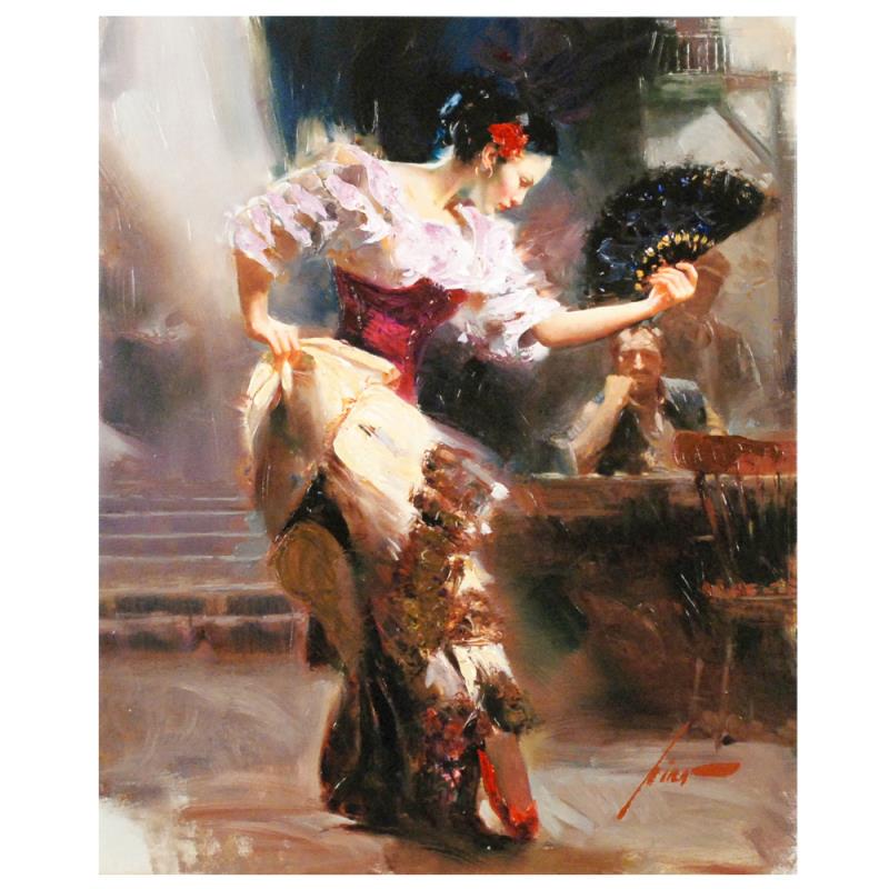 The Dacer by Pino (1939-2010): The Dacer by Pino (1939-2010). "The Dancer" is an artist embellished limited edition giclee on canvas by Pino (1939-2010), numbered and hand signed by the artist. Includes Certificate of Authenticity.