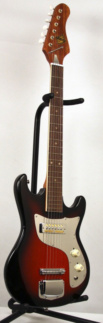 1970's Teisco One Pickup Guitar in Sunburst DGUI48: 1970's Teisco One Pickup Guitar in Sunburst DGUI48. As-is Condition! CP231FB. This rare 1970's Teisco made sunburst one pickup guitar is the same one we all drooled over every Christmas in the Sears c