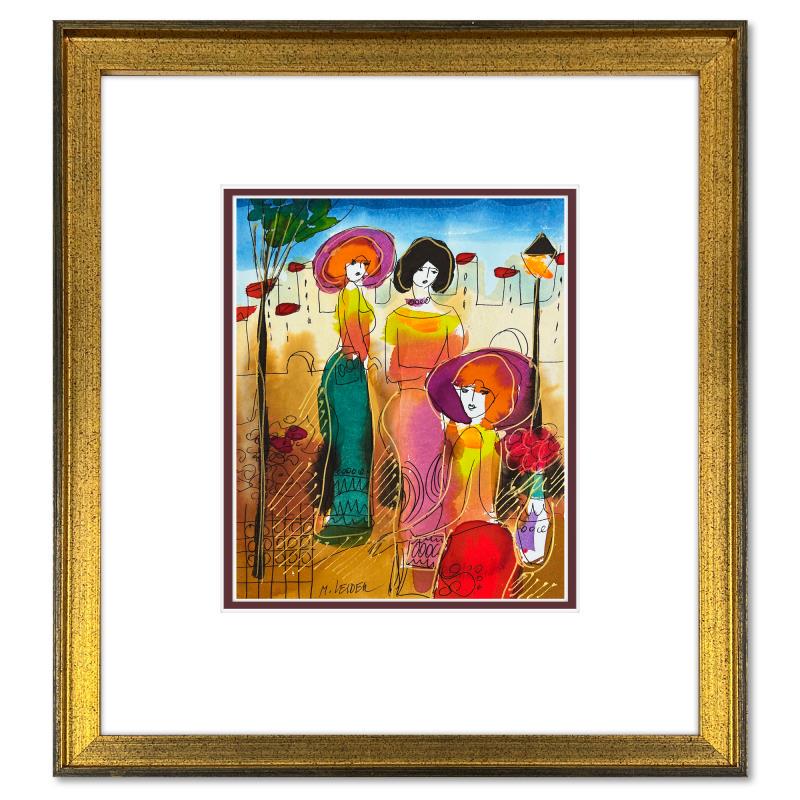 Untitled By Leider Original: Untitled By Leider Original. This is an original mixed media watercolor painting on paper by Moshe Leider. Hand signed by the artist, this piece comes custom framed and includes a Letter of Authentici