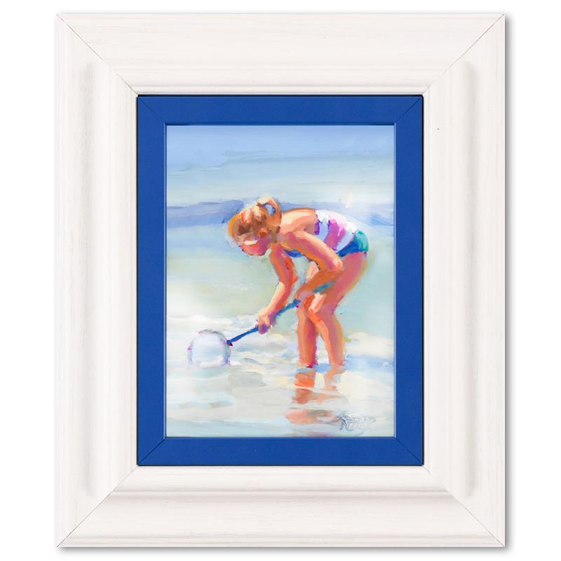 Fishing By Raad Original: Fishing By Raad Original. "Fishing" is an original acrylic painting on board by Lucelle Raad, hand signed by the artist. Includes Letter of Authenticity. Measures approx. 10" x 12" (frame), 4.5" x 6.5