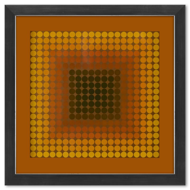 CTA - 101 de la serie CTA - 102 by Vasarely (1908-1997): CTA - 101 de la serie CTA - 102 by Vasarely (1908-1997). "CTA - 101 de la série CTA - 102" is a heliogravure print on paper, published in 1971, by Victor Vasarely (1908-1997). This piece comes custom