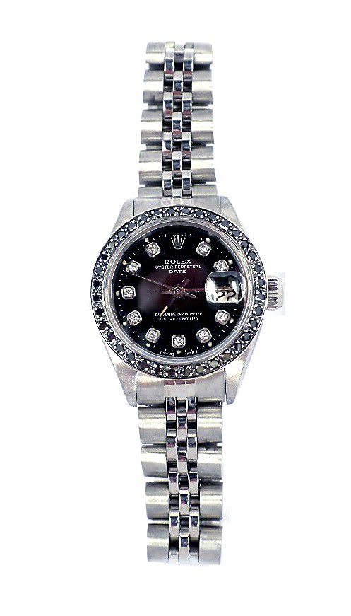 Lady Rolex Stainless Steel Date Model Wristwatch A3578: "Lady Rolex Stainless Steel Date Model Wristwatch A3578. Great Condition! CN1181EX. One ladies, hand crafted and machine milled Rolex Date Model Stainless Steel wristwatch electronically tested. Case: