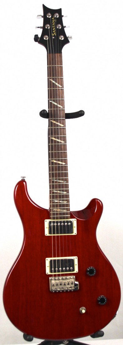 Paul Reed Smith SE Santana Cherry Finish Electric SB Gu: "Paul Reed Smith SE Santana Cherry Finish Electric SB Guitar DGUI23. Great Condition! GW891TU. Paul Reed Smith worked alongside Carlos Santana and designed this Santana SE in Cherry finish so the rest