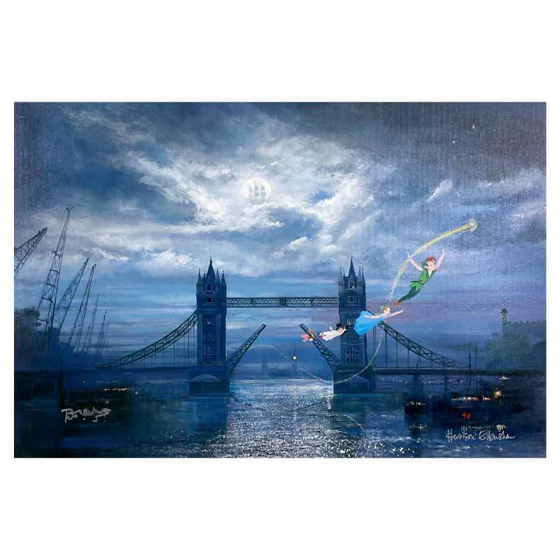 We Can Fly by Peter Ellenshaw (1913-2007): "We Can Fly" is a limited Japanese edition giclee on canvas by Peter (1913-2007) and Harrison Ellenshaw, numbered and hand signed by the artists. This piece is licensed by Disney Fine Art. Includes Le