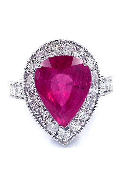 14KT White Gold 4.58ct Ruby and Diamond Ring A3626 - Apr 07, 2012