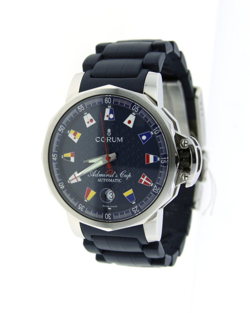 Mens Corum Admirals Cup 41 Trophy Wristwatch GB6: "Mens Corum Admirals Cup 41 Trophy Wristwatch GB6. Great Condition! SF1012LS. One Mens Corum Admirals Cup 41 Trophy wristwatch. This like-new, model number 082.833.20, watch features 41mm steel case,