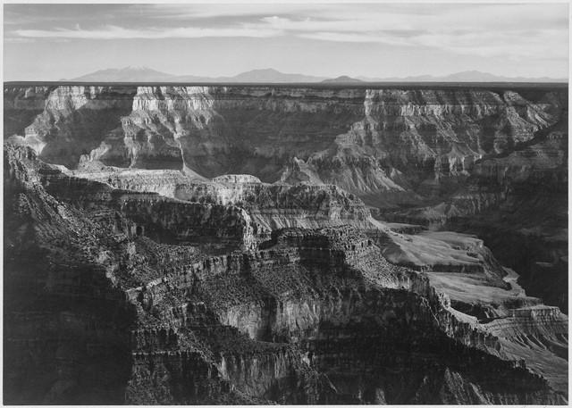 Adams - Grand Canyon 4: Artist: Ansel Adams - Title: Grand Canyon 4 - Medium: Fine Art Reproduction Giclee on Canvas - Image Size: Approximately 14.25 inches x 20 inches - Unframed on Unstretched Canvas - Biography: As a con