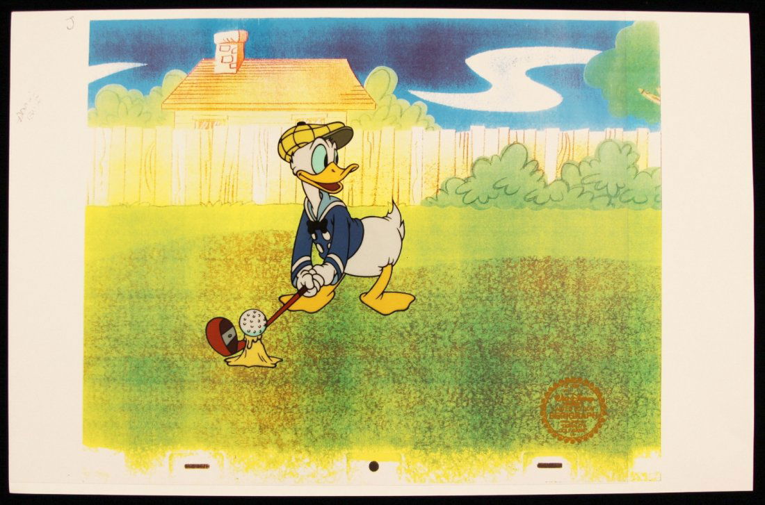 Walt Disney "How to Play Golf: Donald" Serigraph Cel Di: "Walt Disney "How to Play Golf: Donald" Serigraph Cel DisneySeri228. Excellent Condition! MR82ML. One original limited edition fine art serigraph cel from Walt Disney's "How to Play Golf: Donald". Com