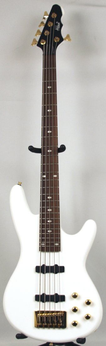 Alden Alpine White 5 String Bass Guitar DGUI97: "Alden Alpine White 5 String Bass Guitar DGUI97. New Condition! PT891WE. This new Alden Alpine white 5 string bass has sound and tone to die for. Whatever your style, this 2 pickup bass can growl or c
