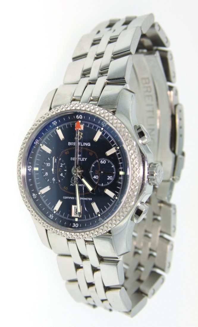 Gents Breitling Bentley Mark VI Edition Chronograph Wat: "Gents Breitling Bentley Mark VI Edition Chronograph Watch A3834. Excellent Condition! VB1584TR. One gents, Breitling Bentley Mark VI Edition Chronograph wristwatch electronically tested Stainless Ste