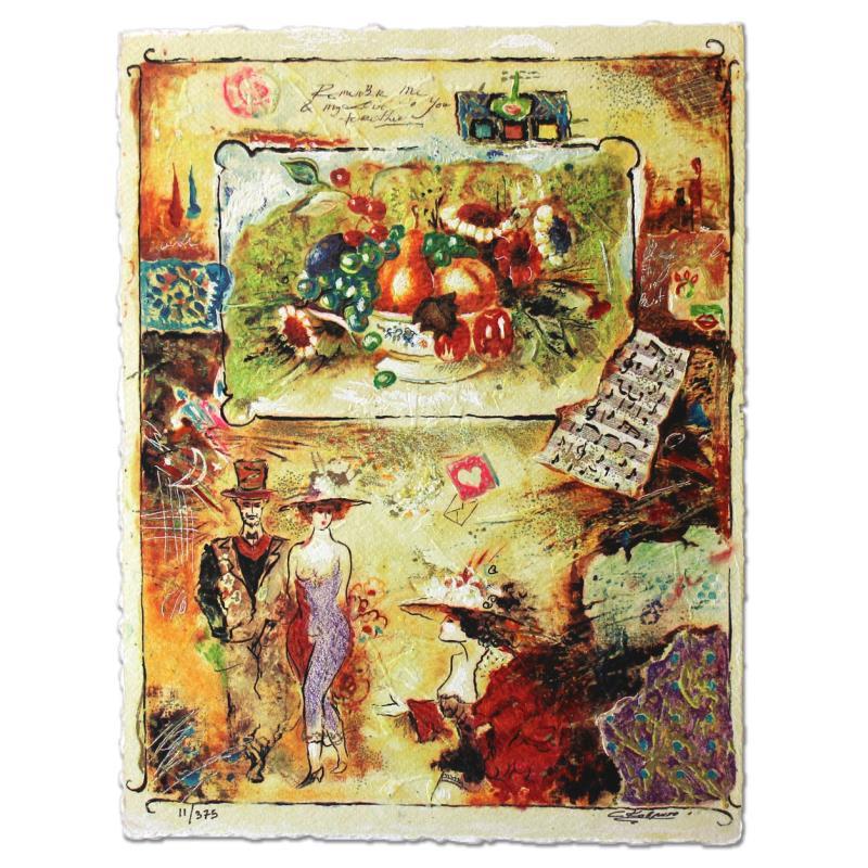 Pleasures by Kovrigo, Sergey: "Pleasures" is a limited edition Serigraph on Paper by Sergey Kovrigo. The piece is numbered, hand signed by the artist, and come with a letter of authenticity. Measures approximately 13" x 10".