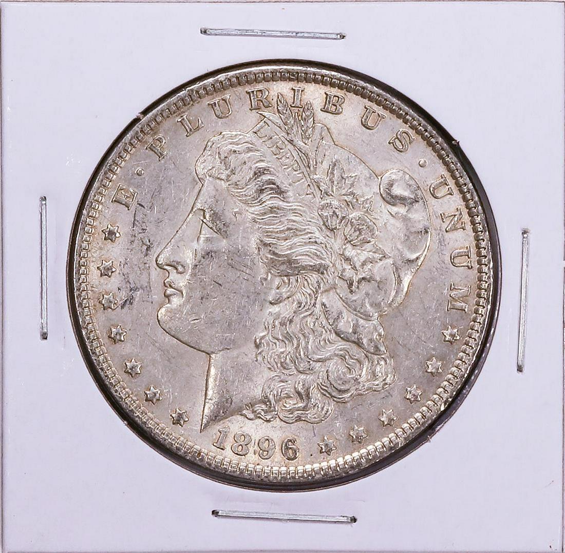 1896 Morgan Silver Dollar Coin: One 1896 Morgan Silver Dollar Coin. Great for any collection!