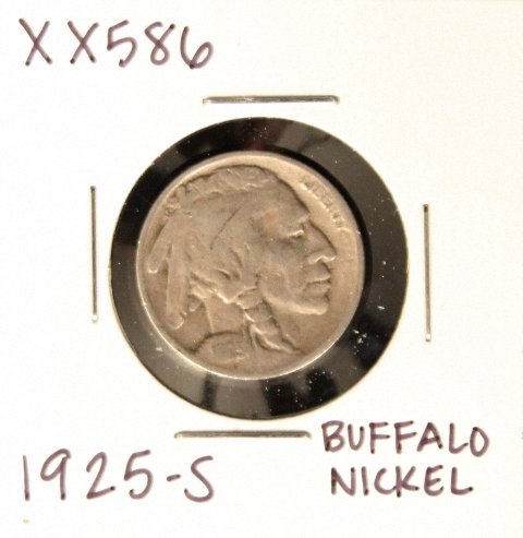 1925-S Buffalo Nickel XX586: 1925-S Buffalo Nickel XX586. As-Is Condition! IX3EG. IX3EG. 1925-S Buffalo Nickel. Thank you for viewing this lot! We are always adding new inventory and new auctions, so please check back often. We a