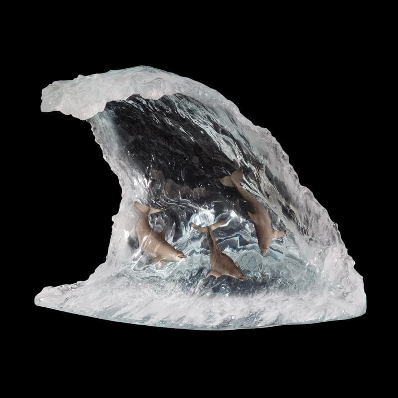 Point Break by Cuevas, John: "Point Break" is a limited edition mixed media lucite sculpture by John Cuevas. Engraved with the artists signature and number, this piece comes with a certificate of authenticity. Measures approximat