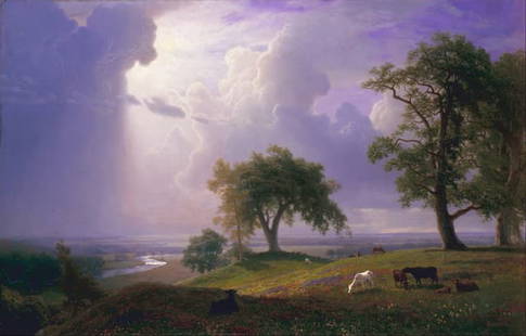 Bierstadt - California Spring: Artist: Albert Bierstadt - Title: California Spring - Medium: Fine Art Giclee on Canvas - Image Size: Approximately 20.5 inches x 32 inches - Framed: Unframed on Unstretched Canvas - Biography: Bierst