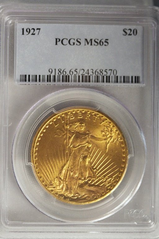 1927 $20 PCGS MS65 St. Gaudens Double Eagle Gold Coin G: 1927 $20 PCGS MS65 St. Gaudens Double Eagle Gold Coin GFR25. As-Is Condition! BC1502YP. 1927 $20 PCGS MS65 St. Gaudens Double Eagle Gold Coin GFR25. As-Is Condition! 1927 $20 PCGS MS65 St. Gaudens Dou