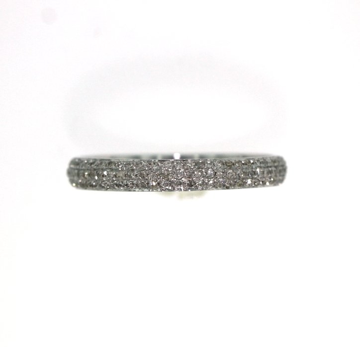 14KT White Gold 0.50tcw Diamond Wedding Ring GD395: 14KT White Gold 0.50tcw Diamond Wedding Ring GD395. Good Condition! YW182TR. One 14KT White Gold Diamond Wedding Ring. Total weight of diamonds is 0.50ct. Total weight of ring is 1.60gm. Ring size is
