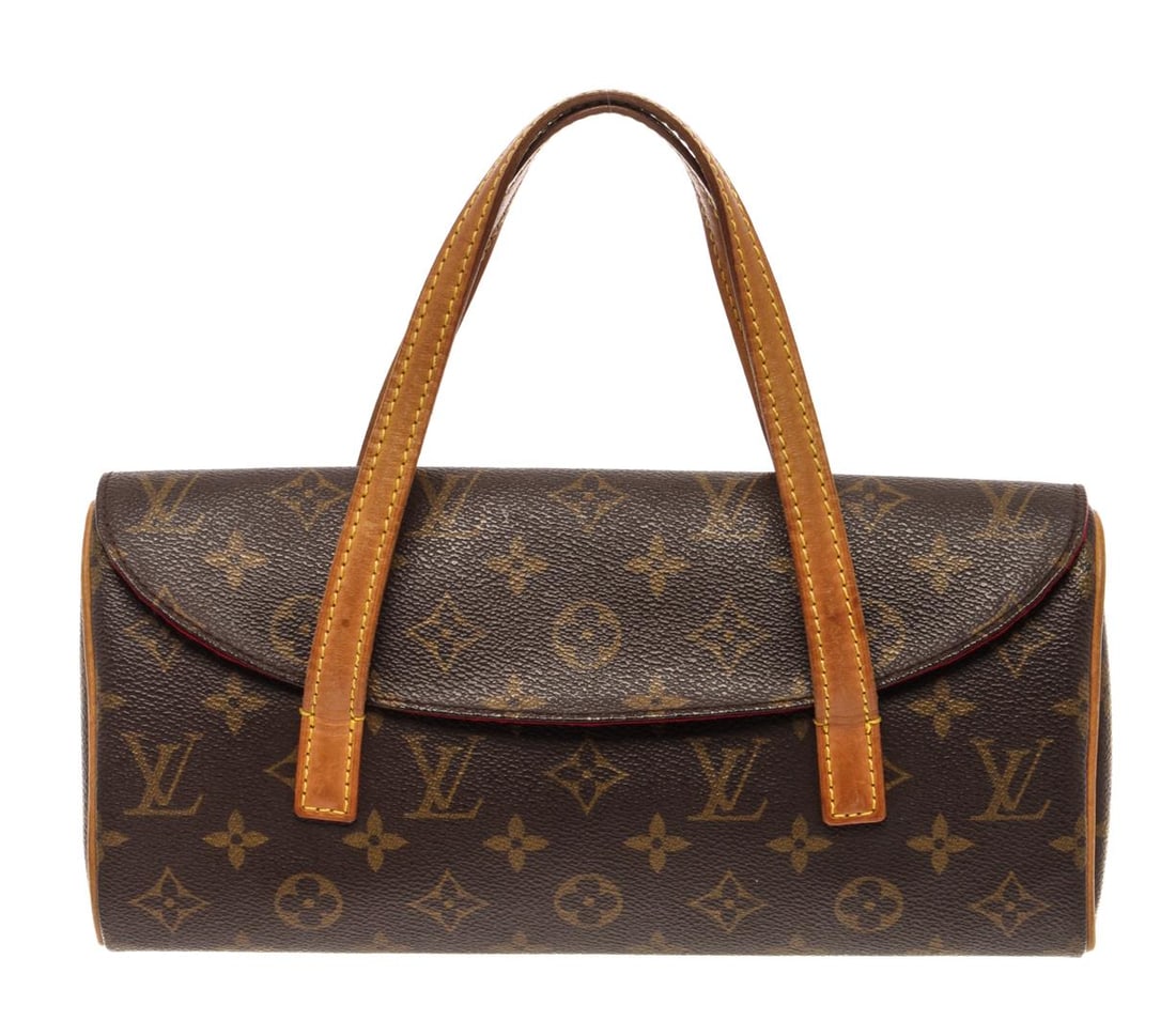 Louis Vuitton Brown Monogram Canvas Sonatine Tote Bag: Louis Vuitton Brown Monogram Canvas Sonatine Tote Bag. All available information is listed in the description and shown in the photos. Louis Vuitton Brown Monogram Canvas Sonatine Tote Bag with chocol