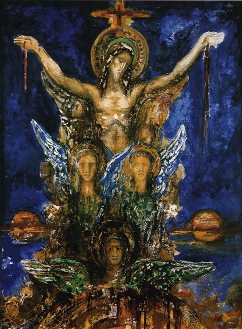 Gustave Moreau- Christ: Artist: Gustave Moreau - Title: Christ - Medium: Fine Art Giclee on Canvas - Image Size: Approximately 32 inches x 23.5 inches - Unframed on Unstretched Canvas - Biography:Gustave Moreau (c. 6 April 1