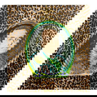 Steve Kaufman by Steve Kaufman (1960-2010): "Steve Kaufman" is limited edition hand pulled silkscreen unique mixed media on canvas and textile by Andy Warhol protege Steve Kaufman (1960-2010). This piece is numbered and hand signed inverso and