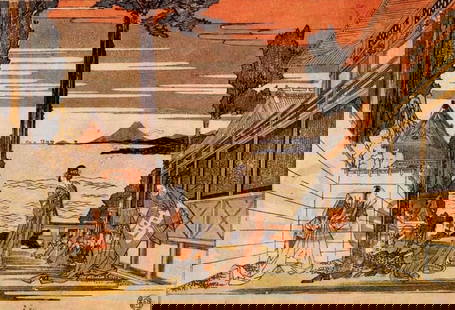 Hokusai - First Act: Artist: Katsushika Hokusai - Title: First Act - Medium: Fine Art Giclee on Canvas - Image Size: Approximately 21.75 inches x 32 inches - Unframed on Unstretched Canvas - Biography: ( c. 31 October 176
