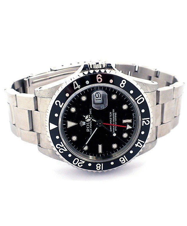 Gents Rolex Date Model GMT-Master Wristwatch A3561: Gents Rolex Date Model GMT-Master Wristwatch A3561. Great Condition! RE1563UQ. One gents, hand crafted and machine milled Rolex Date GMT-Master model wristwatch electronically tested stainless teel. C