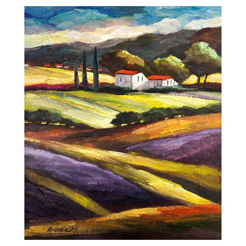 Untitled by Brodinsky Original: This is an original painting oil on canvas by Slava Brodinsky. Hand signed by the artist, this piece comes with a letter of authenticity. Measures approximately 24" x 20" (image).