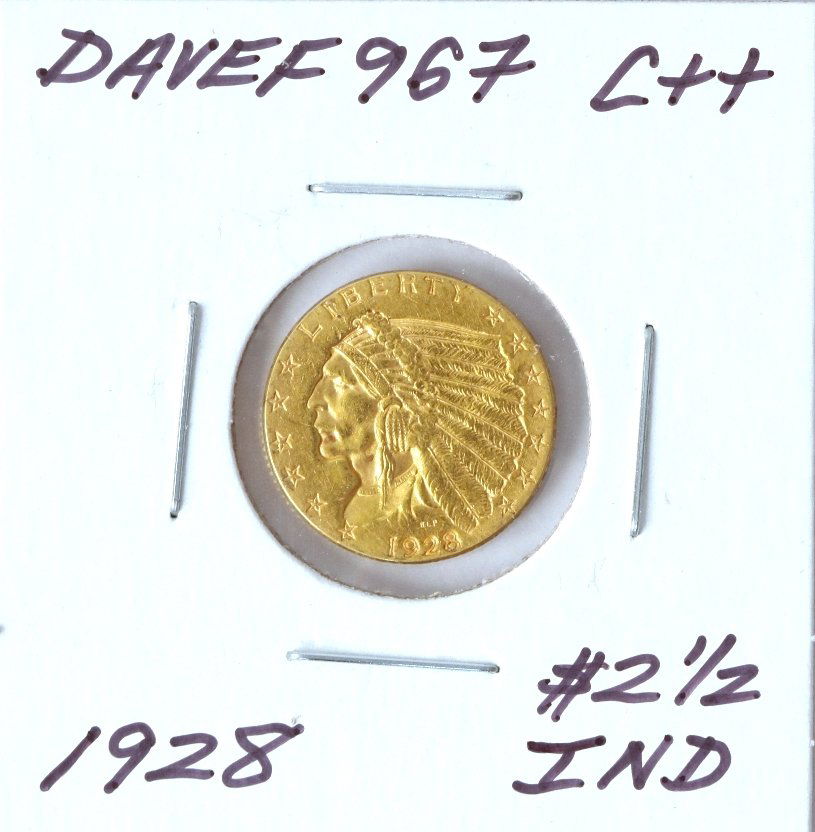 1928 $2 1/2 C+ Indian Head Quarter Eagle Gold Coin Dave: 1928 $2 1/2 C+ Indian Head Quarter Eagle Gold Coin DaveF967. As-Is Condition! XH632ZZ. One 1928 $2 1/2 C+ Indian Head Quarter Eagle Gold Coin. Thank you for viewing this lot! We are always adding new