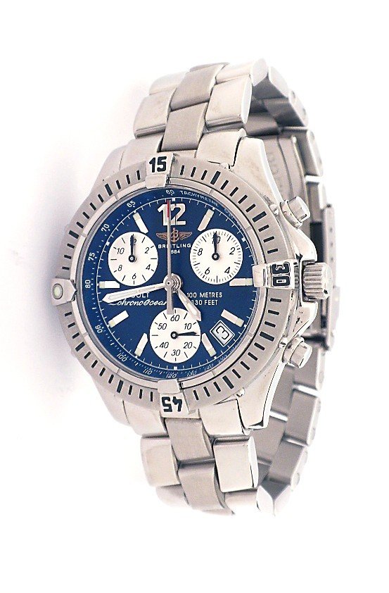 Breitling Chrono Colt Ocean Stainless Steel Wristwatch : Breitling Chrono Colt Ocean Stainless Steel Wristwatch A3220. Extra Fine Condition! WR1361ME. One gents, custom cast and hand crafted Breitling Chrono Colt Ocean wristwatch electronically tested stain