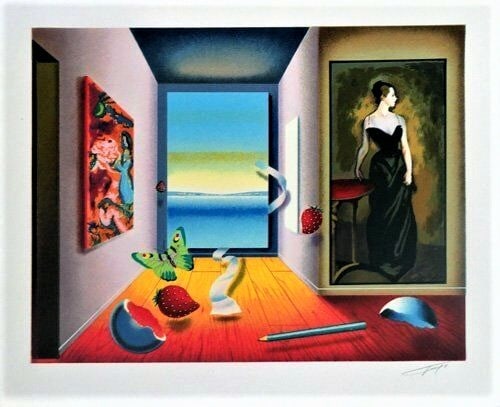 Lady in Green by Ferjo: Lady in Green by Ferjo. Limited Hand Signed Giclee on Paper. Dimensions: 20 x 24. Excellent Condition.