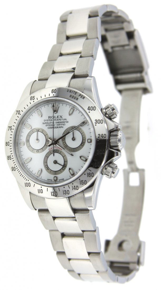 Rolex Daytona Stainless Steel Watch Cosmograph #116520 : Rolex Daytona Stainless Steel Watch Cosmograph #116520 A3360. Excellent Condition! BL1019DM. Rolex Daytona Stainless Steel Watch Cosmograph #116520. This watch comes complete with box, Rolex Hang Tag,