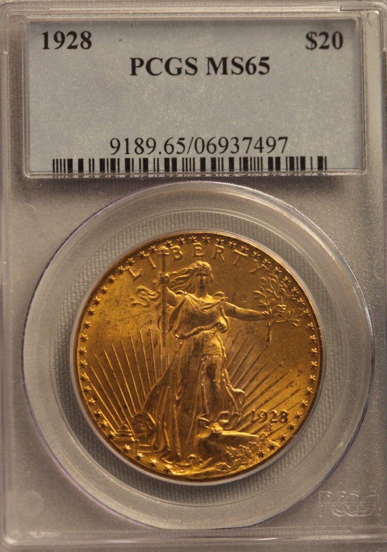 1928 $20 PCGS MS65 Saint Gaudens Double Eagle Gold Coin: 1928 $20 PCGS MS65 Saint Gaudens Double Eagle Gold Coin GOP34. As-Is Condition! DR1202HJ. 1928 $20 PCGS MS65 Saint Gaudens Double Eagle Gold Coin. Thank you for viewing this lot! We are always adding 