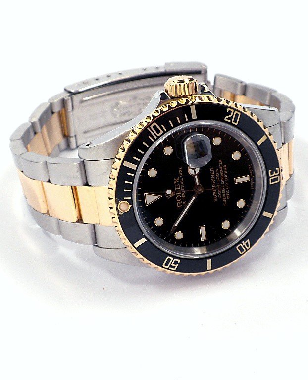 Gents Rolex Two-Tone Submariner Wristwatch A3429: Gents Rolex Two-Tone Submariner Wristwatch A3429. Great Condition! BB1074LZ. One gents, hand crafted and machine milled Rolex two tone Submariner wristwatch electronically tested stainless steel and 1