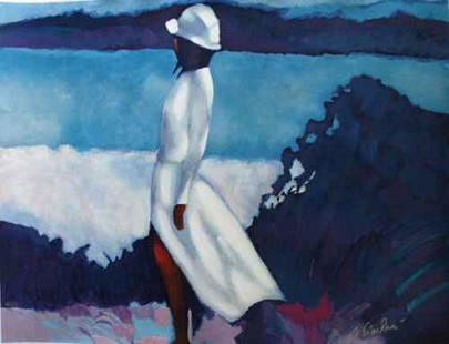 Nicola Simbari "White Dress": Nicola Simbari "White Dress" Hand Signed and Numbered Limited Edition Serigraph on Paper Dimensions: 26 x 31 inches (Note: edition number received may differ from photo)