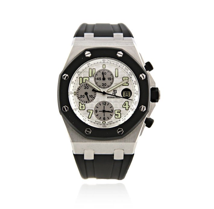 Audemars Piguet Royal Oak Offshore Chronograph Wristwat: Audemars Piguet Royal Oak Offshore Chronograph Wristwatch A4032. Good Condition! TM10621RT. One, Audemars Piguet Royal Oak Offshore Chronograph wristwatch electronically tested stainless steel, Case: 