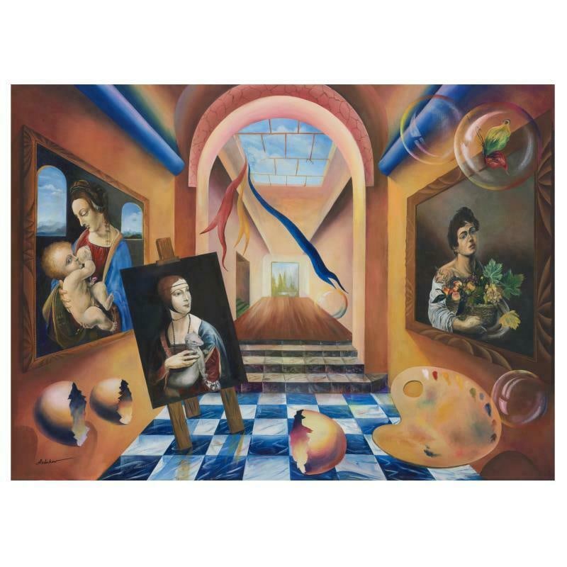 The Artist by Astahov, Alexander: "The Artist" is a limited edition Giclee on Canvas by Alexander Astahov. The piece is numbered, hand signed by the artist, and come with a letter of authenticity. Measures approximately 30" x 40".