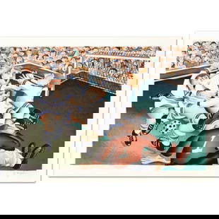 Soccer by Mahler, Yuval: "Soccer" is a limited edition serigraph on paper by Yuval Mahler, numbered and hand signed by the artist. Includes Letter of Authenticity. Measures approx. 20" x 13" (image).
