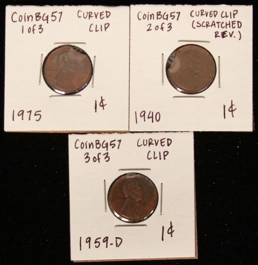 Lot of 3 RARE Penny Clipped Planchet Coins CoinBG57: Lot of 3 RARE Penny Clipped Planchet Coins CoinBG57. As-Is Condition! BR61GD. Lot of 3 RARE Penny Clipped Planchet Coins. Thank you for viewing this lot! We are always adding new inventory and new auc