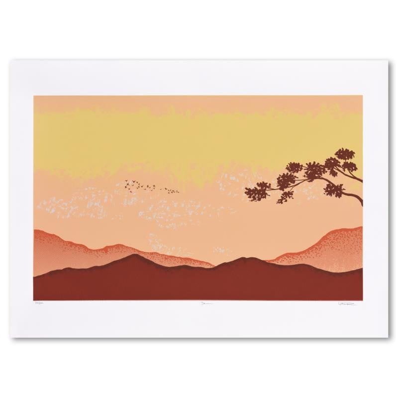 Dawn by Van Pitterson, Lloyd: "Dawn" is a hand signed lithograph on paper by Lloyd Van Pitterson. Measures approx. 30" x 22" (with border), 26" x 16" (image).
