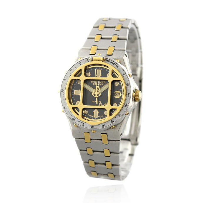 RARE Gents Breitling Rallye Quartz Two-Tone Stainless S: RARE Gents Breitling Rallye Quartz Two-Tone Stainless Steel Watch A4184. Good Condition! LZ905QR. One gents Breitling Rallye Quartz two-tone stainless steel watch. The watch features: stainless steel 